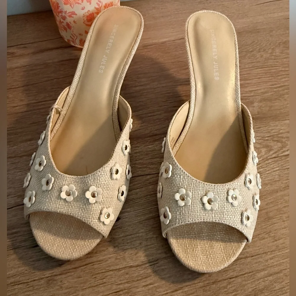 Sincerely Jules Floral Embellished Mules, 8.5, NWT - Picture 6 of 8